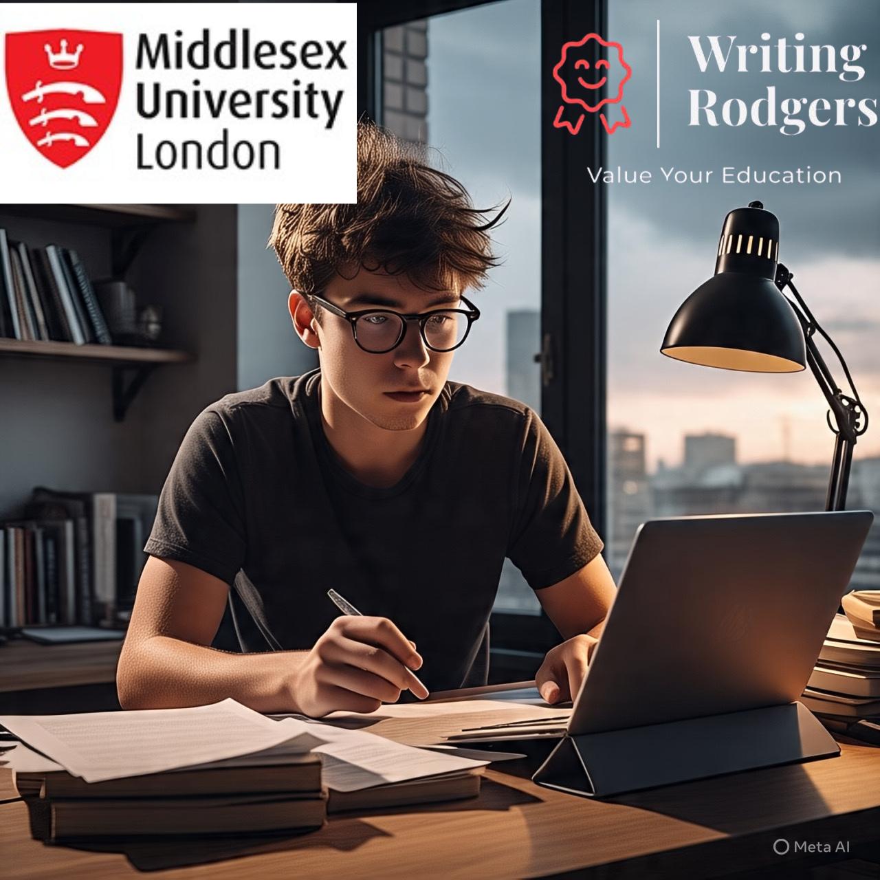Middlesex University student working on an assignment