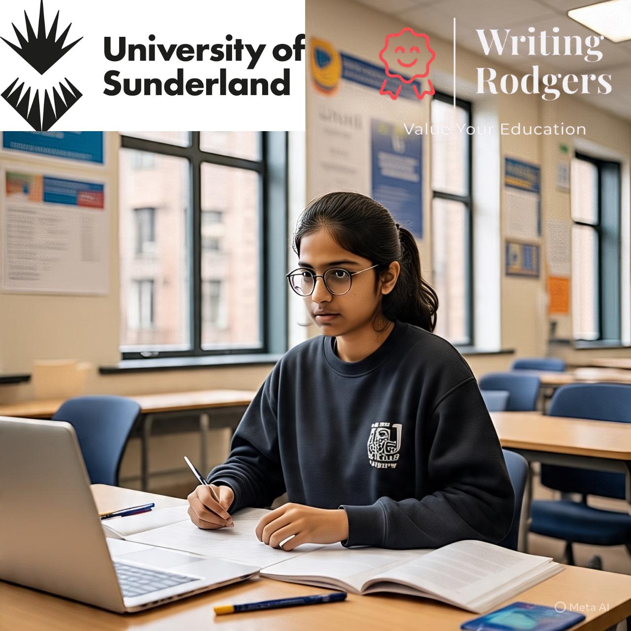 University of Sunderland student working on an assignment